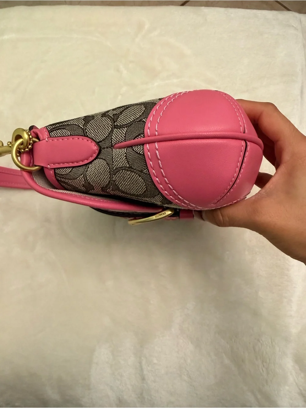 COACH Pink Soho Signature Jacquard Top Handle Shoulder Bag